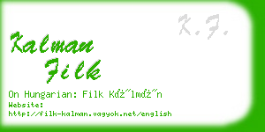kalman filk business card